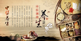 中医养生背景墙装饰画