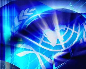 联合国飘动的旗帜视频素材