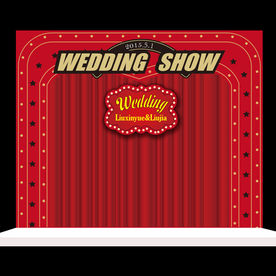 百老汇红黑婚礼拱门迎宾背景