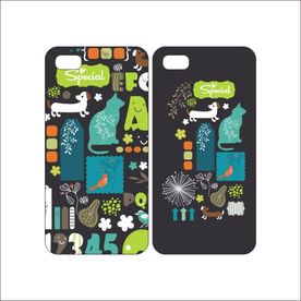 英文数字花鸟手机壳