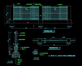 竹篱笆围墙节点详图