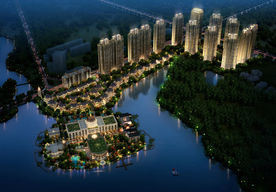 鸟瞰夜景效果图