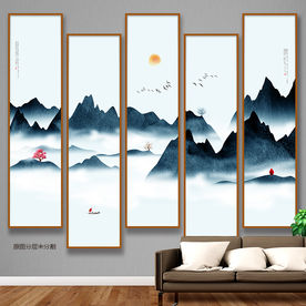 新中式 水墨山水画