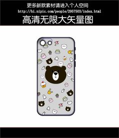 熊头手机壳图案