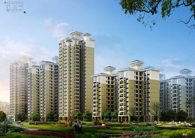 欧式住宅透视效果图