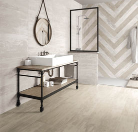 瓷砖空间  洗手间  木纹砖