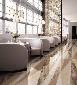 瓷砖空间 餐厅  水刀大理石