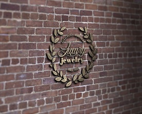 logo金属质感背景墙贴图