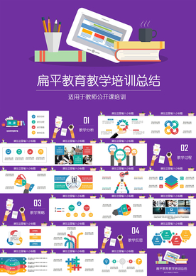 扁平教育教学老师说课培训PPT