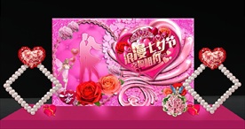 七夕节高档舞台美陈背景