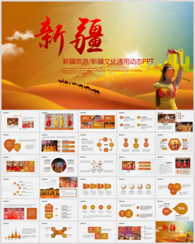 新疆民族风情旅游动态ppt模板