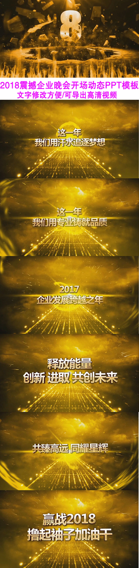 2018年会开场动态ppt模板