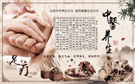 中医养生足疗背景墙
