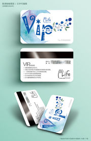 蓝色卡通VIP会员卡模板