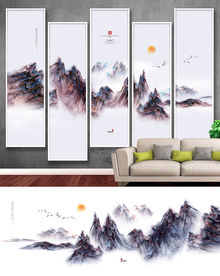 新中式 水墨山水画