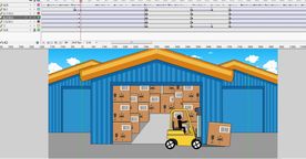 叉车运送箱子12秒flash