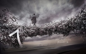 玄幻科技未来手心地球旋转视频