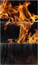 火焰燃烧玻璃水汽水珠