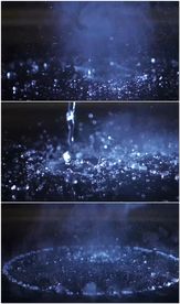 水滴落地面散开水花