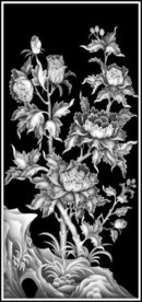 牡丹花精雕浮雕灰度