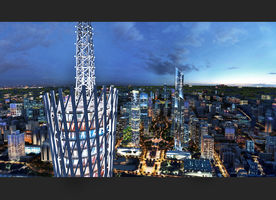 珠江新城夜景鸟瞰