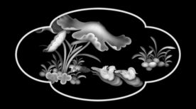 荷花鸳鸯精雕浮雕灰度