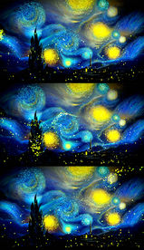 梵高油画动态星空粒子视频素材