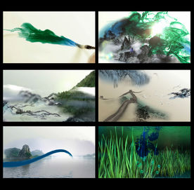 水墨彩色中国元素组合延伸视频素