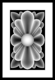 楼梯扶手方块洋花精雕浮雕灰度图