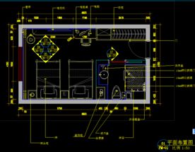 酒店双人标间施工图纸