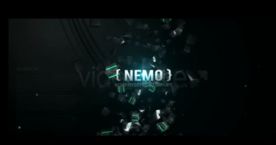 时尚碎裂片头文字模板