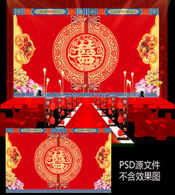 中式汉唐大红金色婚礼迎宾