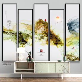 水墨山水画 抽象线条画