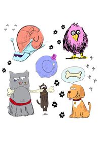 卡通手绘印花图案