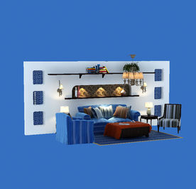 地中海沙发组合模型