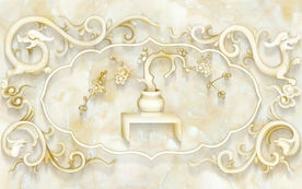 欧式大理石花纹玉雕电视背景墙