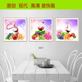 餐厅酒杯装饰画图片