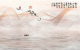 写意山水背景墙