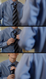 商务男性整理领带视频素材