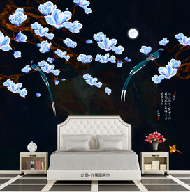 写意 写实 大气 唯美花鸟壁画