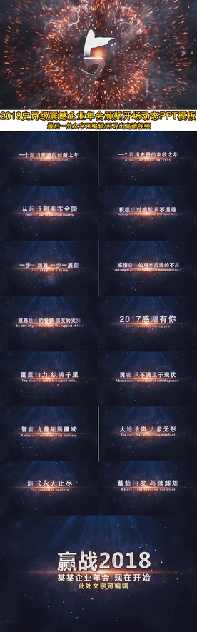 2018狗年震撼年会开场ppt