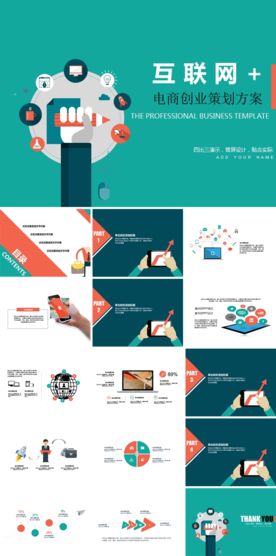 卡通电商创业策划PPT