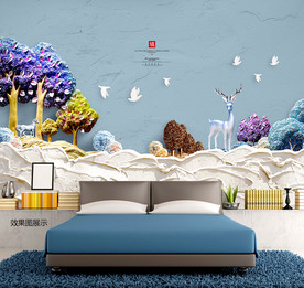 唯美装饰画 3D浮雕画 山水画