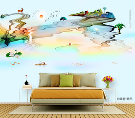 写意画 侬嘀邢伊原创 中式壁画