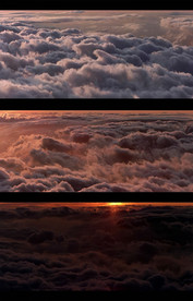 翻滚云层夕阳落下实拍视频素材