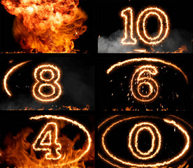 爆炸火焰燃烧10秒倒计时视频