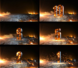 震撼金属质感火焰10秒倒计时