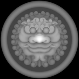 圆形狮子头灰度图