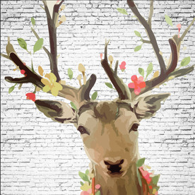 北欧风格 麋鹿 欧式风格 壁画