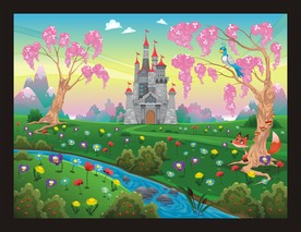 卡通野外风景插画